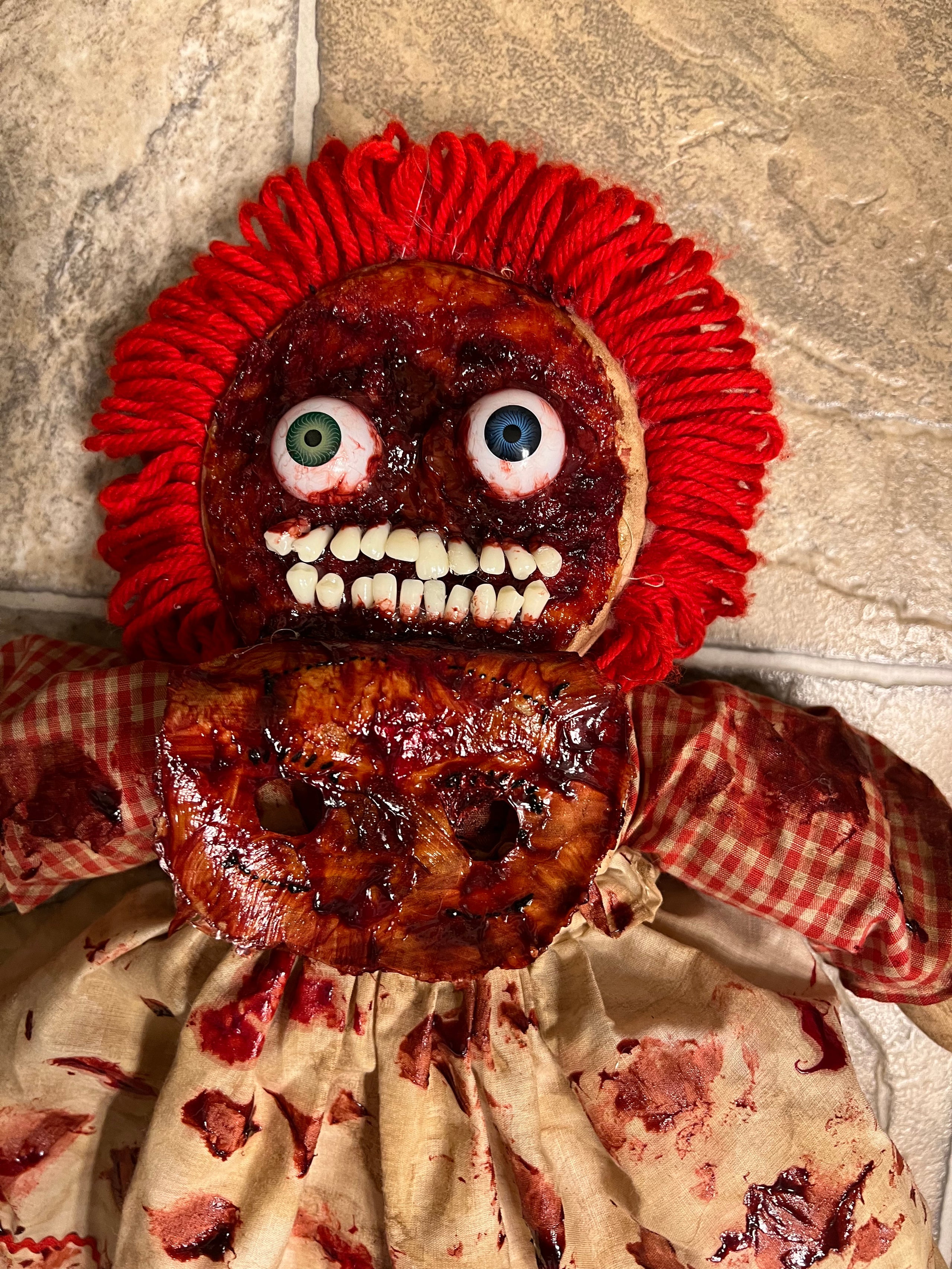 Horror Raggedy Ann Doll Face Peel TriHaunt Creations
